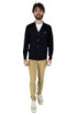 Lyle & Scott cardigan scollo a V in cotone e merinos con logo kn2100v [6fa323a1]