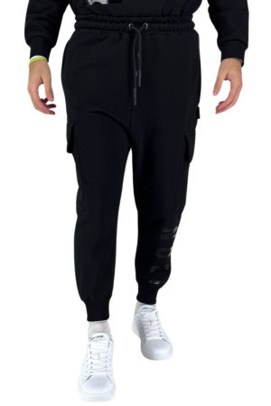 Icon pantaloni in felpa cargo in cotone con stampa sul fondo iu9176p [45609471]