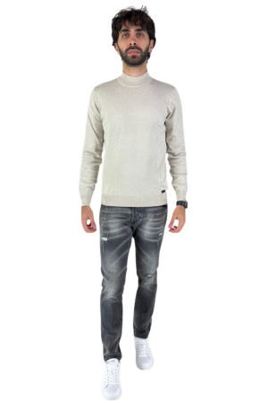 Drop Season 2 jeans in cotone stretch con logo posteriore fw24210 [1bfd31a8]