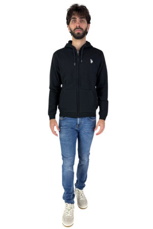 US Polo ASSN felpa full zip con cappuccio e logo ricamato us40162021 [d9b27dd5]