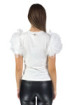 Fracomina t-shirt regular con maniche in tulle plumetis fr24wt1021j401s3 [4787cb55]