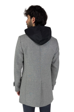 Triple-A cappotto in misto lana con cappuccio ca65-2462 [82cd1b6d]