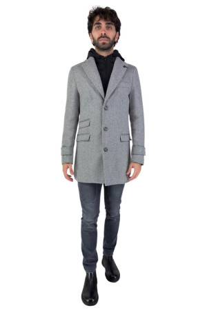 Triple-A cappotto in misto lana con cappuccio ca65-2462 [35d0da69]