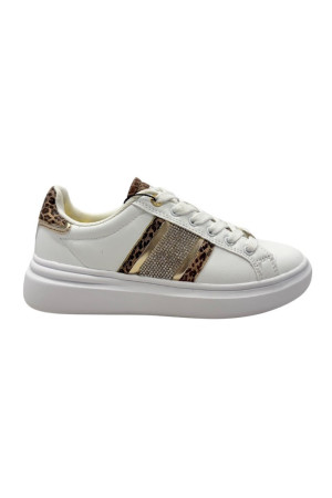 Solo Soprani sneaker in ecopelle con strass Carmen Animal scw424p90 [78928e8c]