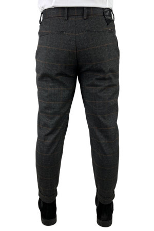 Markup pantaloni cropped carrot in poliviscosa a quadri mk195115 [9601308b]