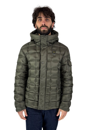 Blauer piumino nastrato a quadri Caspar 24wbluc03121-006955 [32341d98]