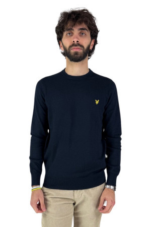 Lyle & Scott maglia girocollo in cotone e merinos con logo kn2100v [ccd9cc27]